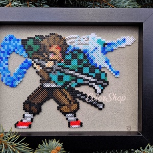 TANJIRO (Demon Slayer) pixel art kép, Otthon & Életmód, Dekoráció, Kép & Falikép, 3d képek, Mindenmás, MESKA