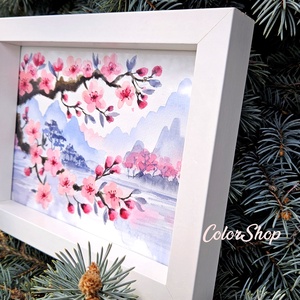 Japán tavasz - eredeti akvarell - művészet - festmény - akvarell - Meska.hu