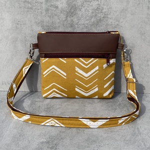 Crossbody  Mustársárga etno mintás  , Táska & Tok, Kézitáska & válltáska, Vállon átvethető táska, Varrás, MESKA