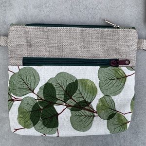Crossbody  Zöld levelek juta alapon  - táska & tok - kézitáska & válltáska - vállon átvethető táska - Meska.hu
