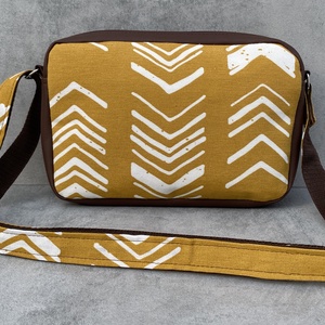 Doboztáska / Crossbody  Mustársárga etno mintás , Táska & Tok, Kézitáska & válltáska, Vállon átvethető táska, Varrás, MESKA