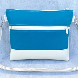 Nagy Crossbody  Türkiz-bézs , Táska & Tok, Kézitáska & válltáska, Vállon átvethető táska, Varrás, MESKA