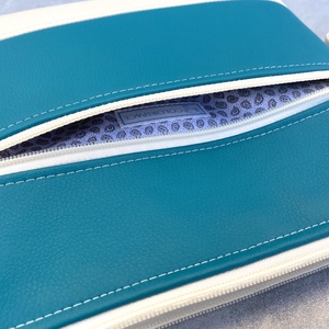 Nagy Crossbody  Türkiz-bézs  - táska & tok - kézitáska & válltáska - vállon átvethető táska - Meska.hu