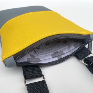 Telefon és igazolványtartó kistáska - Sárga-szürke colorblock  - táska & tok - kézitáska & válltáska - vállon átvethető táska - Meska.hu