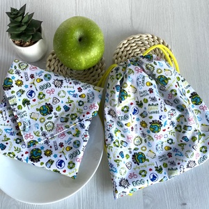 Újra szett - Újraszalvéta és Nasizacsi  M Méret - ECO minta - otthon & életmód - konyhafelszerelés, tálalás - konyhai textil - szalvéta - Meska.hu