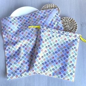 Újra szett - Újraszalvéta és Nasizacsi  M Méret - Béke/Peace - otthon & életmód - konyhafelszerelés, tálalás - konyhai textil - szalvéta - Meska.hu