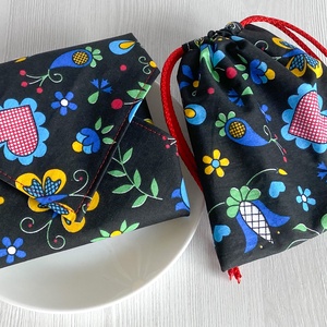 Újra szett - Újraszalvéta és Nasizacsi  S Méret - Népi mintás - otthon & életmód - konyhafelszerelés, tálalás - konyhai textil - szalvéta - Meska.hu