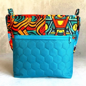 Crossbody  Türkiz, afrikamintás - Meska.hu