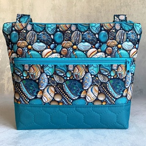 Crossbody  Türkiz, kavicsmintás - Meska.hu