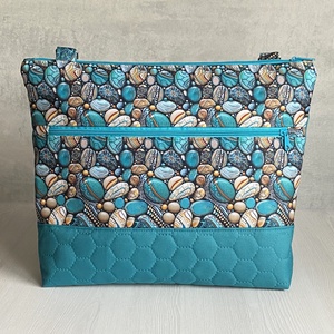 Crossbody  Türkiz, kavicsmintás  - Meska.hu