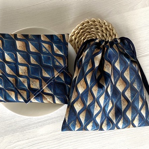 Gyűrődésmentes, vízlepergető Újraszalvéta és Nasizacsi - Hullámzó rombusz - otthon & életmód - konyhafelszerelés, tálalás - konyhai textil - szalvéta - Meska.hu