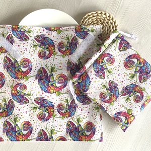 Gyűrődésmentes, vízlepergető Újraszalvéta és Nasizacsi - Kaméleon - otthon & életmód - konyhafelszerelés, tálalás - konyhai textil - szalvéta - Meska.hu