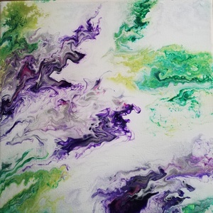  Levendula/Fluid art/Festmény, Otthon & Életmód, Kép & Falikép, Dekoráció, Festészet, MESKA