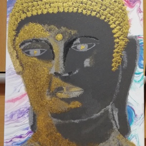Arany Buddha/Akrilfestmény - Meska.hu