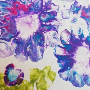 Tavasz/Festmény/Fluid art/Anyák napja - művészet - festmény - akril - Meska.hu