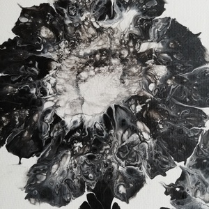 Virágok feketével/Fluid art/Festmény - művészet - festmény - akril - Meska.hu