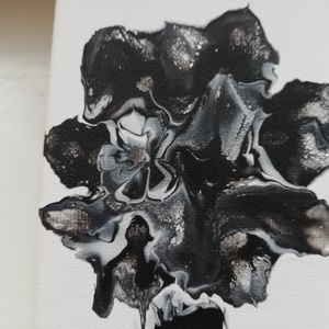 Szegfű feketével/Fluid art/Akrilfestmény - művészet - festmény - akril - Meska.hu