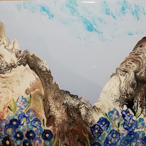 Akrilfestmény /Fluid art / Encián - Meska.hu