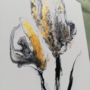 Arany tulipán/Anyák napja /Festmény /Fluid art - művészet - festmény - akril - Meska.hu