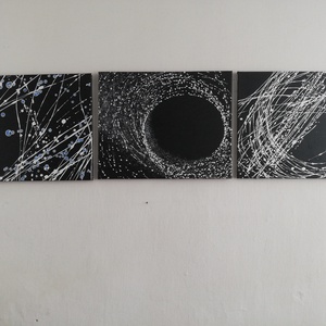 Fluid art /Akril / Fekete sorozat I. - művészet - festmény - akril - Meska.hu