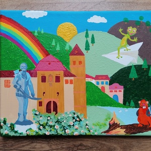 Baba / Gyerek /Akril / Festmény, Művészet, Festmény, Akril, Festészet, MESKA