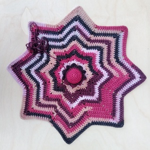 Horgolt szundikendő csillag alap / Crochet baby lovey star shaped base - játék & sport - 3 éves kor alattiaknak - alvóka & rongyi - Meska.hu