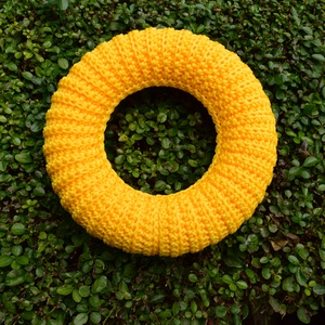 Horgolt Húsvéti  / tavaszi koszorú, ajtódísz alap (22 cm) / Easter or spring crochet-covered wreath base - Meska.hu