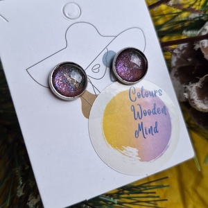  Nikkelmentes lila metálos fülbevaló - Meska.hu