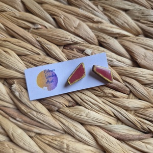 Piros  fa bedugós fülbevaló , Ékszer, Fülbevaló, Pötty fülbevaló, Ékszerkészítés, MESKA