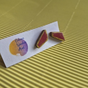 Piros  fa bedugós fülbevaló  - ékszer - fülbevaló - pötty fülbevaló - Meska.hu