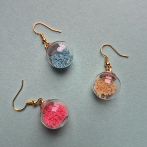 Foszforeszkáló üveggömb fülbeval�k, Ékszer, Fülbevaló, Lógó fülbevaló, Ékszerkészítés, MESKA