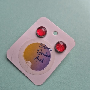 Bedugós piros üveg fülbevaló - ékszer - fülbevaló - pötty fülbevaló - Meska.hu