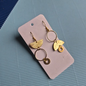 Arany színű zománc lógós fülbevaló  - ékszer - fülbevaló - lógó fülbevaló - Meska.hu