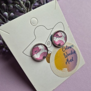 Bedugós virágos elegáns üveg fülbevaló , Ékszer, Fülbevaló, Pötty fülbevaló, Ékszerkészítés, MESKA