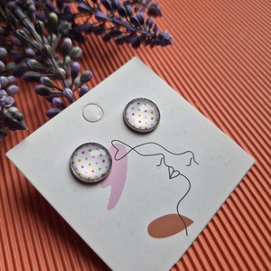 Bedugós pöttyös üveg fülbevaló , Ékszer, Fülbevaló, Pötty fülbevaló, Ékszerkészítés, MESKA