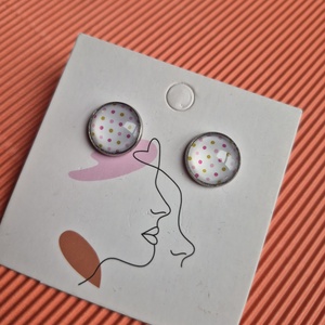 Bedugós pöttyös üveg fülbevaló  - ékszer - fülbevaló - pötty fülbevaló - Meska.hu