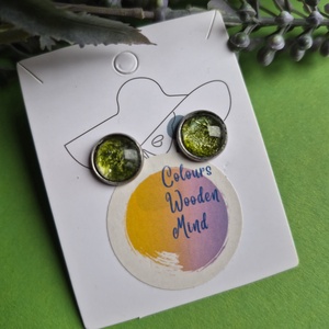 Bedugós nikkelmentes zöld papír-üveg fülbevaló , Ékszer, Fülbevaló, Pötty fülbevaló, Ékszerkészítés, MESKA