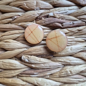 Bézs absztrakt fa fülbevaló - ékszer - fülbevaló - lógó fülbevaló - Meska.hu