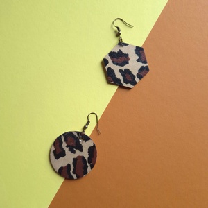 Aszimmetrikus állat nagy  fa fülbevaló - ékszer - fülbevaló - lógó fülbevaló - Meska.hu