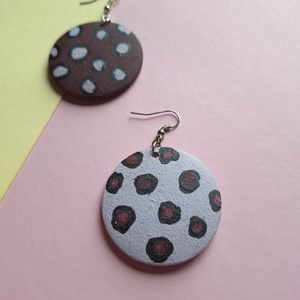 Bordó és lila lógós fa fülbevaló - ékszer - fülbevaló - lógó fülbevaló - Meska.hu