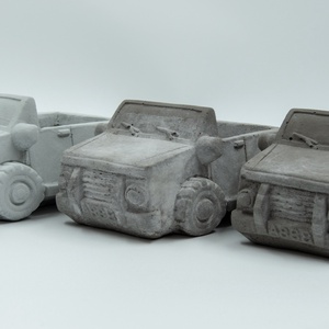 Beton színű truck kaspó, festetlen állapotban - otthon & életmód - dekoráció - virágdísz és tartó - virágtartó - Meska.hu