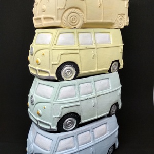 Egyszínű busz alakú virágtartó, mini kaspó - otthon & életmód - dekoráció - virágdísz és tartó - virágtartó - Meska.hu