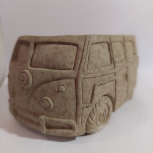 Egyszínű busz alakú virágtartó, mini kaspó - otthon & életmód - dekoráció - virágdísz és tartó - virágtartó - Meska.hu