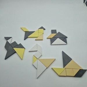 Színezett beton Tangram játék minden szín egyben - Meska.hu
