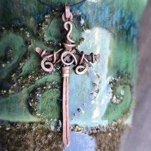 Réz kard medál 2. - ékszer - nyaklánc - medál - Meska.hu
