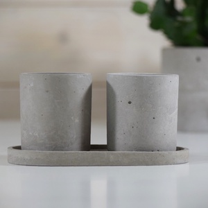 2db beton kaspó betontálcával, kaktusz, szukkulens növény számára, minimal dekor, indusztriál, Otthon & Életmód, Dekoráció, Virágdísz és tartó, Virágtartó, Mindenmás, MESKA