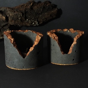Rusztik Mécsestartó Szett Bronz Beton Dekoráció, Ajándék, Indusztriál Dekor - otthon & életmód - gyertya, illat, aroma - mécses és mécsestartó - Meska.hu