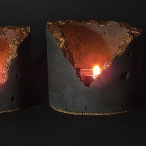Rusztik Mécsestartó Szett Bronz Beton Dekoráció, Ajándék, Indusztriál Dekor - otthon & életmód - gyertya, illat, aroma - mécses és mécsestartó - Meska.hu