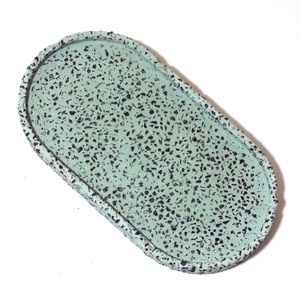 Terrazzo Oval Dekor Betontálca Zöld   Modern dekor, indusztriál, Ékszer tálca,  fürdőszobai tálca, Gyertya tálca, Otthon & Életmód, Konyhafelszerelés, tálalás, Tálalás, Tálca, Mindenmás, MESKA