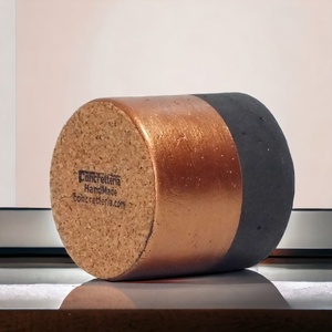 Dekor Beton Kaspó Szén és Bronz, kaktusz, szukkulens növény számára, minimal dekor, indusztriál, beton, cement - otthon & életmód - dekoráció - virágdísz és tartó - cserép & kaspó - Meska.hu